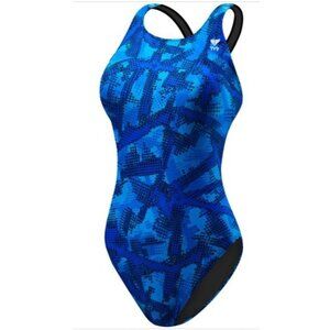 TYR GIRLS’ VESUVIUS MAXFIT SWIMSUIT, BLUE, SIZE 24